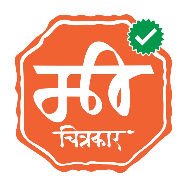 Orange badge logo with Marathi text and a green checkmark, premium editable PSD from mechitrakar.com
