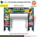 15x13 Ft Ashadhi Ekadashi Swagat Gate Design with Vitthal, Sant Dnyaneshwar, Sant Tukaram – Editable PSD Template