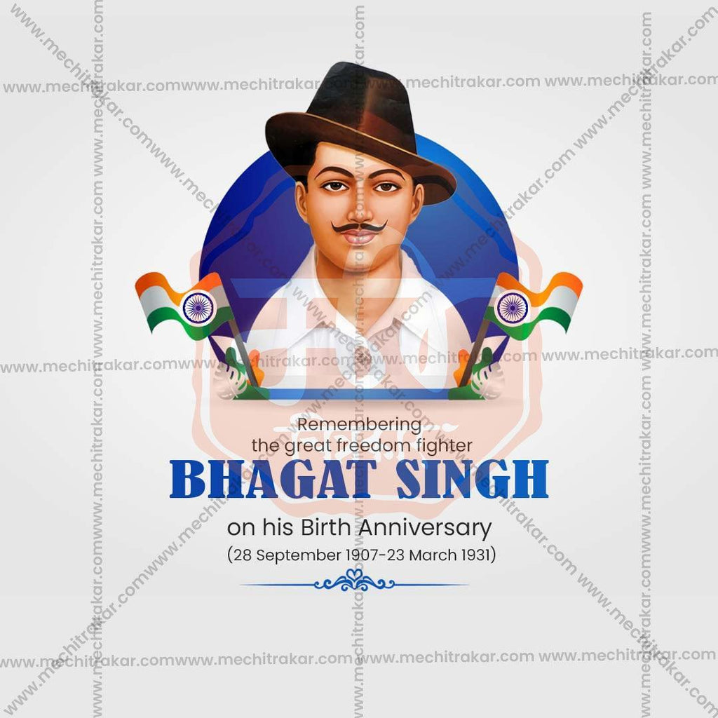 High-Quality Bhagat Singh Jayanti Festival Social Media Post in Marathi, Hindi, and English - PSD  by Me Chitrakar