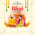 Beautiful Bhai Dooj, Bhaubeej Event Poster in Marathi, Hindi, and English - High-Quality Editable PSD and JPG by Me Chitrakar