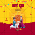 Elegant Bhai Dooj, Bhaubeej Flyer Design in Marathi, Hindi, and English - High-Quality PSD and JPG by Me Chitrakar