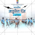 Professional Indian Air Force Day Template Design for Social Media in Marathi, Hindi, and English - PSD  by Me Chitrakar