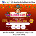 Dandiya Invitation English Banners | Festive Theme - Premium Editable PSD File - Mechitrakar | NDIB1024-2