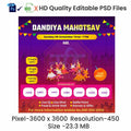 Dandiya Invitation English Banners | Festive Theme - Premium Editable PSD File - Mechitrakar | NDIB1024-6