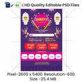 Dandiya Invitation English Banners | Festive Theme - Premium Editable PSD File - Mechitrakar | NDIB1024-9