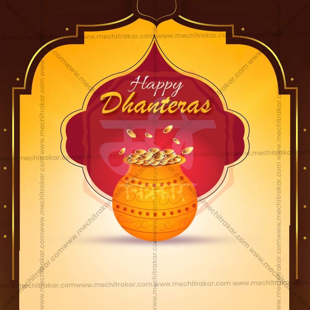 High-Quality Dhanteres Festival Social Media Post in Marathi, Hindi, and English - PSD by Me Chitrakar