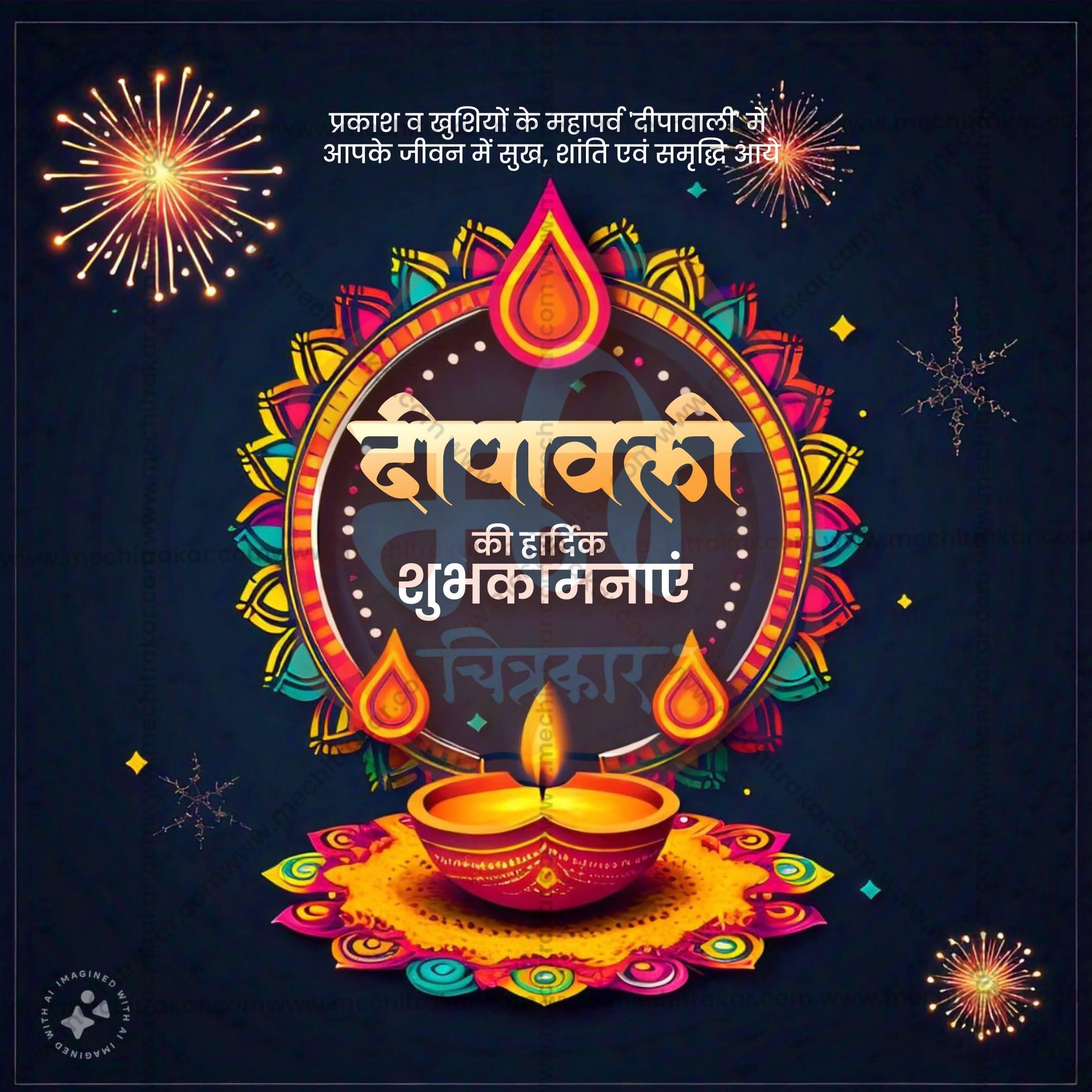 Attractive Diwali Festival Banner in Marathi, Hindi, and English - PSD by Me Chitrakar