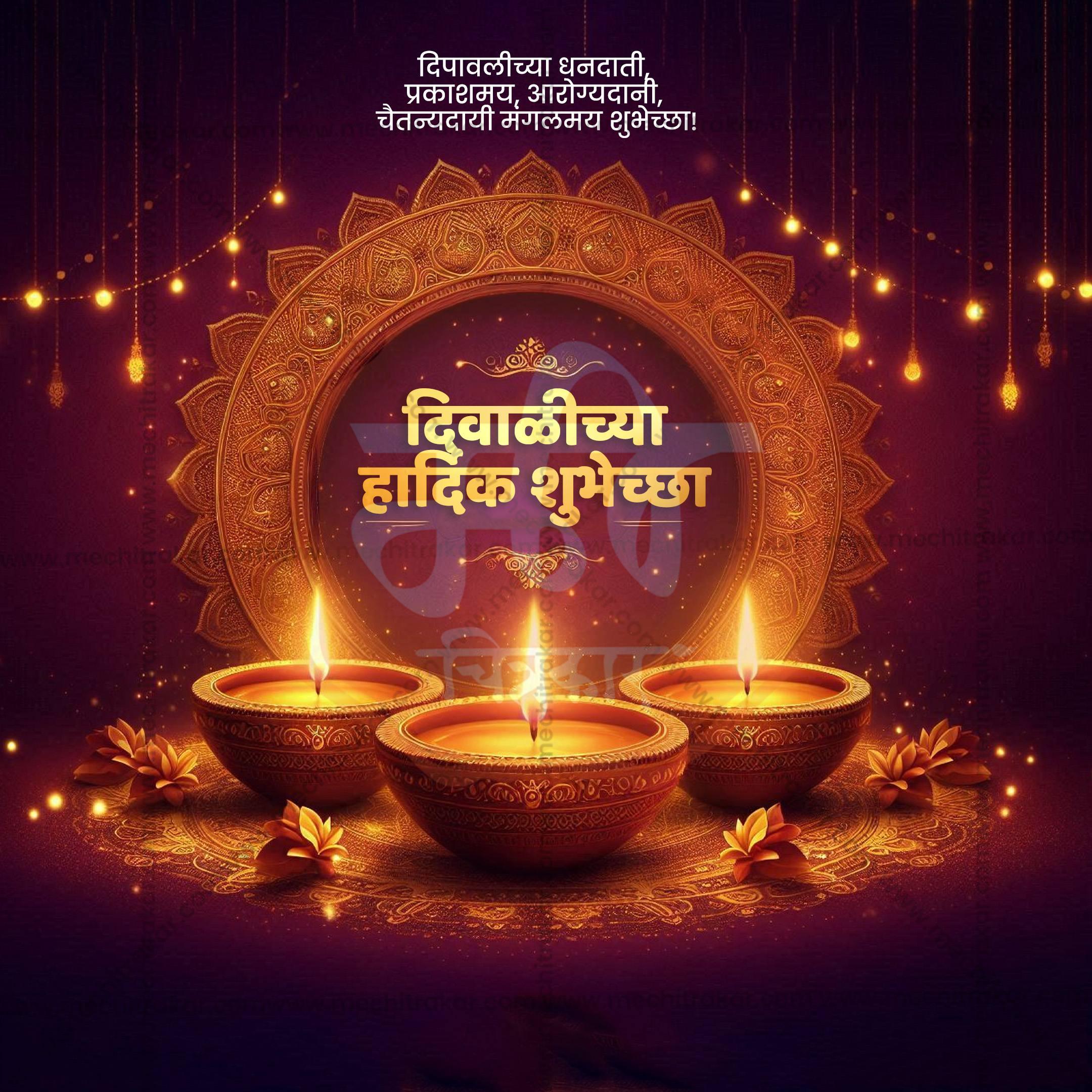 Diwali Social Media Template | Marathi PSD | Me Chitrakar 1024-16