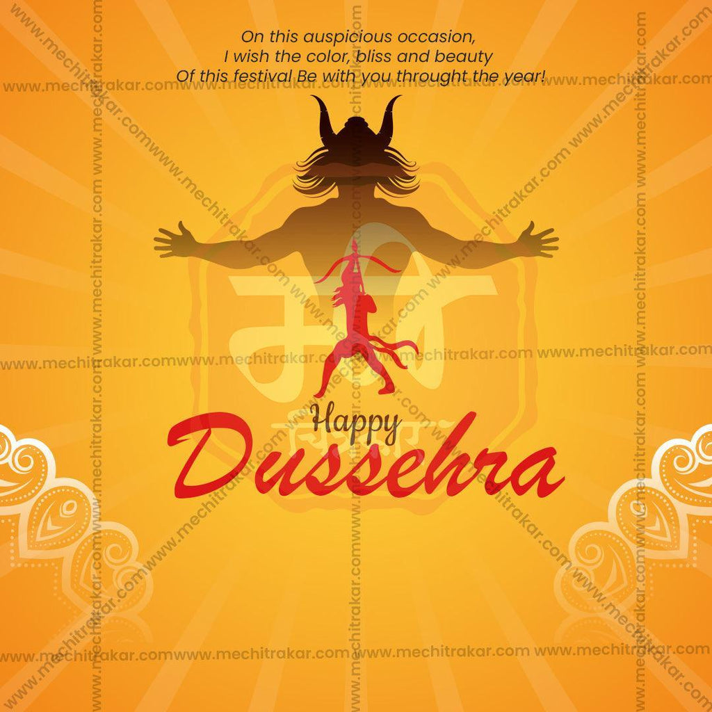 Professional Dussehra Template Design in Marathi, Hindi, and English - High-Quality Editable PSD  by Me Chitrakar