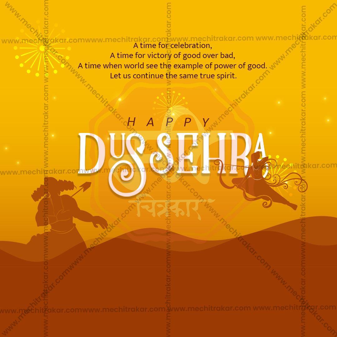 Creative Dussehra Festival Poster in Marathi, Hindi, and English - Editable PSD  by Me Chitrakar