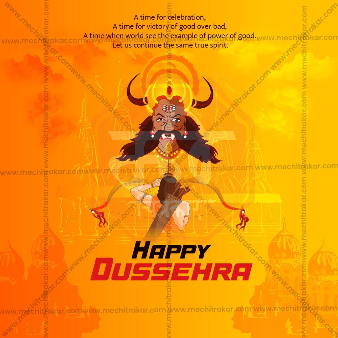 Elegant Dussehra Flyer Design in Marathi, Hindi, and English - High-Quality PSD  by Me Chitrakar