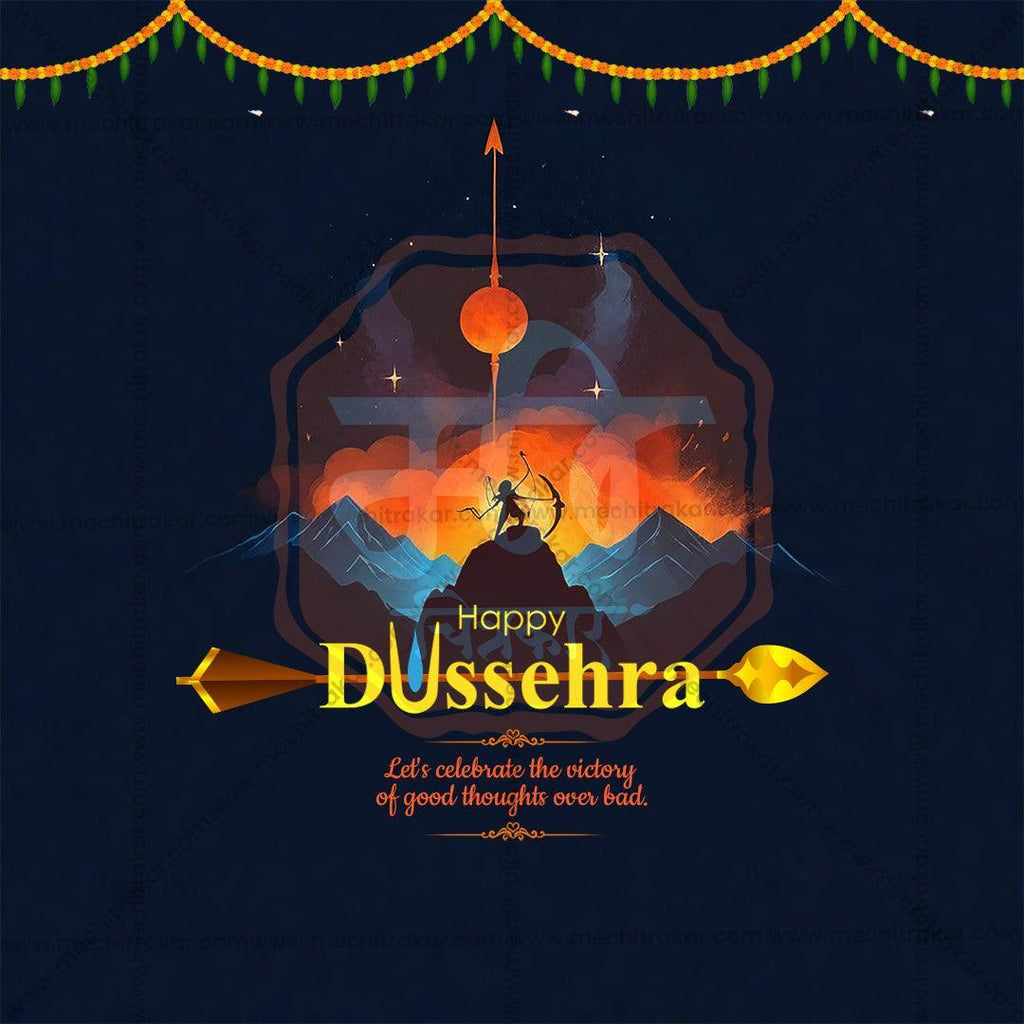 Attractive Dussehra Festival Banner in Marathi, Hindi, and English - PSD  by Me Chitrakar