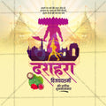 Professional Dussehra  Template Design in Marathi, Hindi, and English - High-Quality Editable PSD  by Me Chitrakar