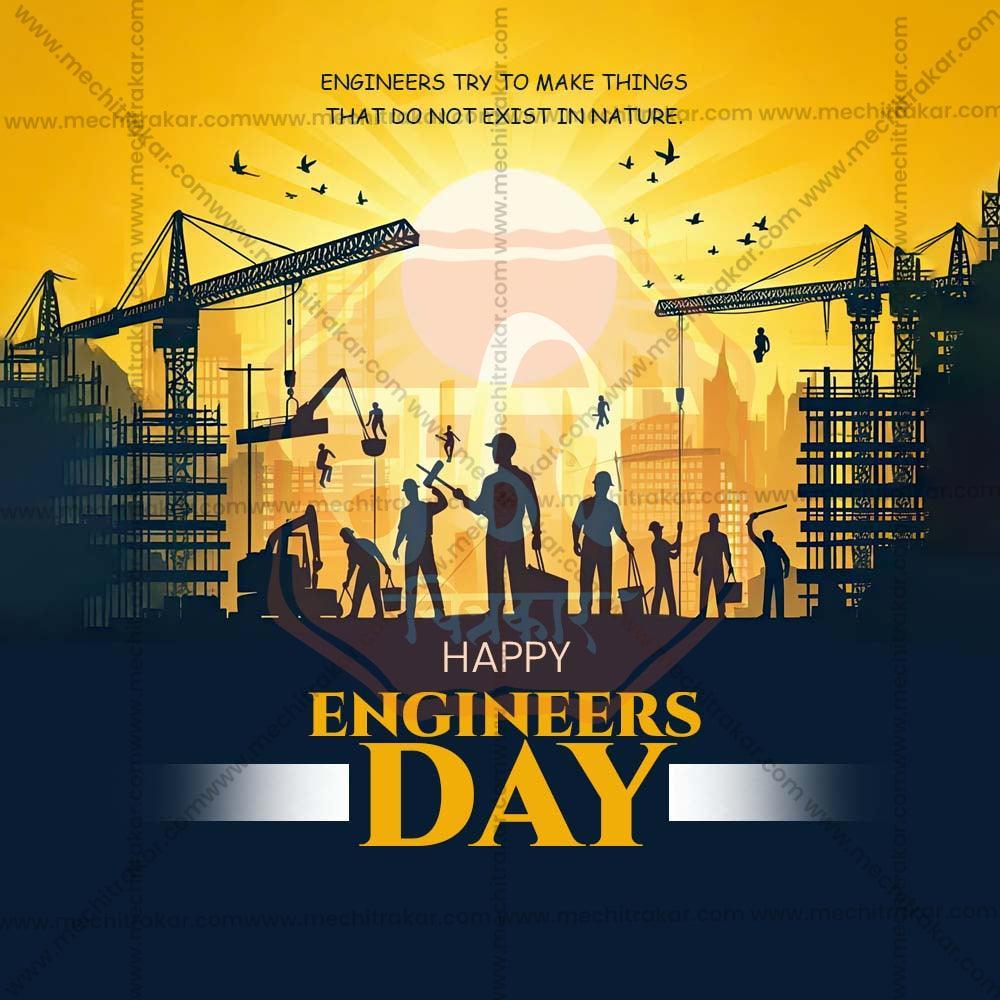 Stunning Engineer's Day Festival Banner in Marathi, Hindi, and English - Editable PSD  by Me Chitrakar