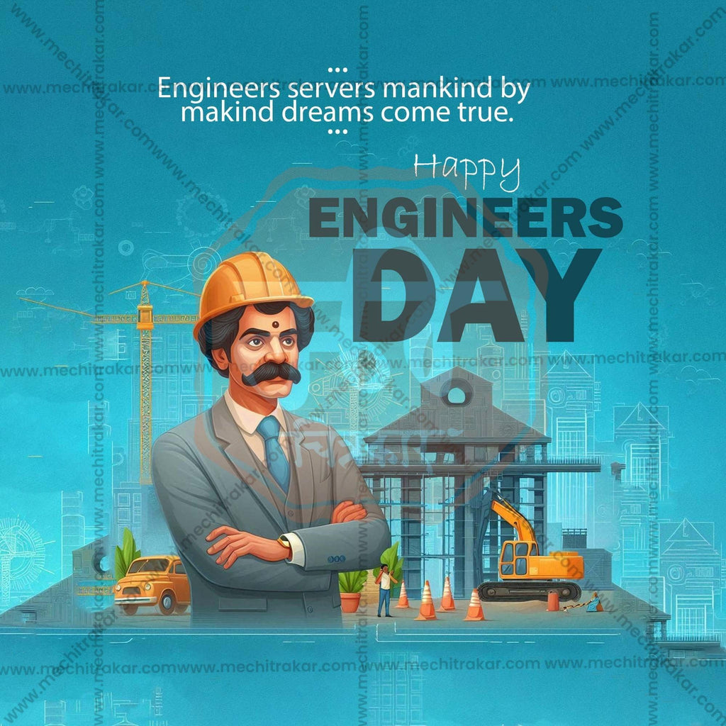 Attractive Engineer's Day Festival Banner in Marathi, Hindi, and English - PSD  by Me Chitrakar