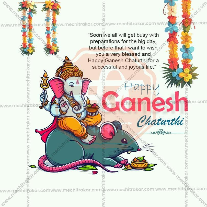 Stunning Ganesh Chaturthi Festival Banner in Marathi, Hindi, and English - Editable PSD  by Me Chitrakar