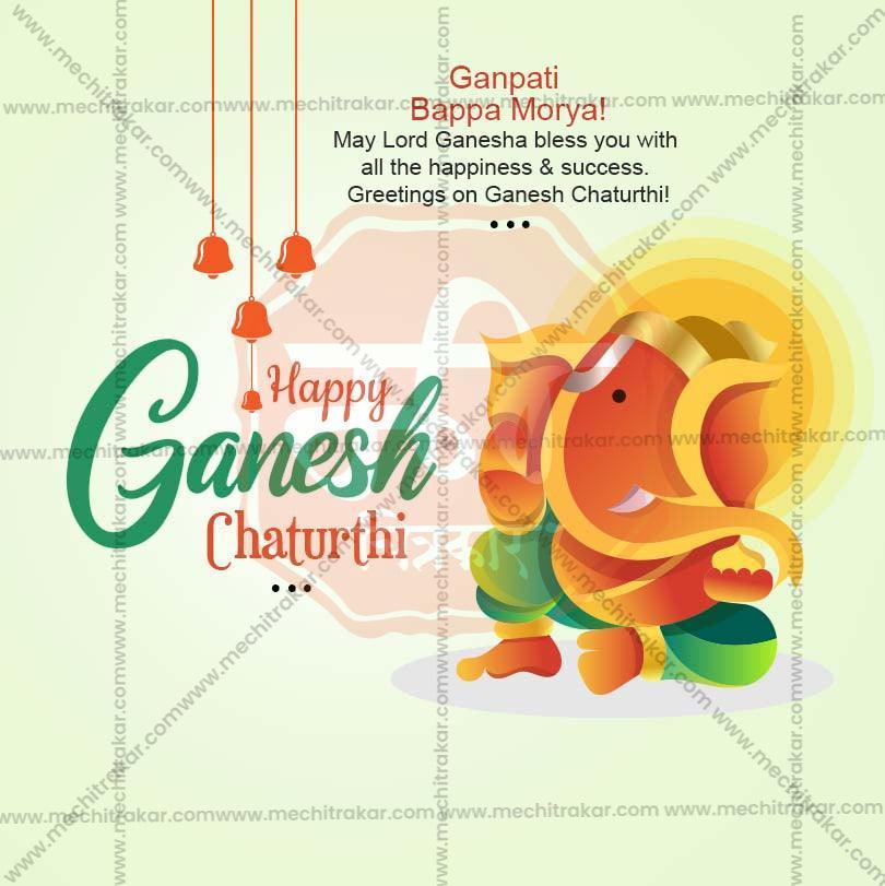 Premium Ganesh Chaturthi Festival Invitation in Marathi, Hindi, and English - Editable PSD  by Me Chitrakar