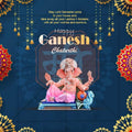Beautiful Ganesh Chaturthi Event Poster in Marathi, Hindi, and English - High-Quality Editable PSD  by Me Chitrakar