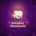 Creative Govatsa Dwadashi Festival Poster in Marathi, Hindi, and English - Editable PSD by Me Chitrakar