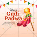 Gudi Padwa Social Media Template | English PSD | Me Chitrakar 0325-4