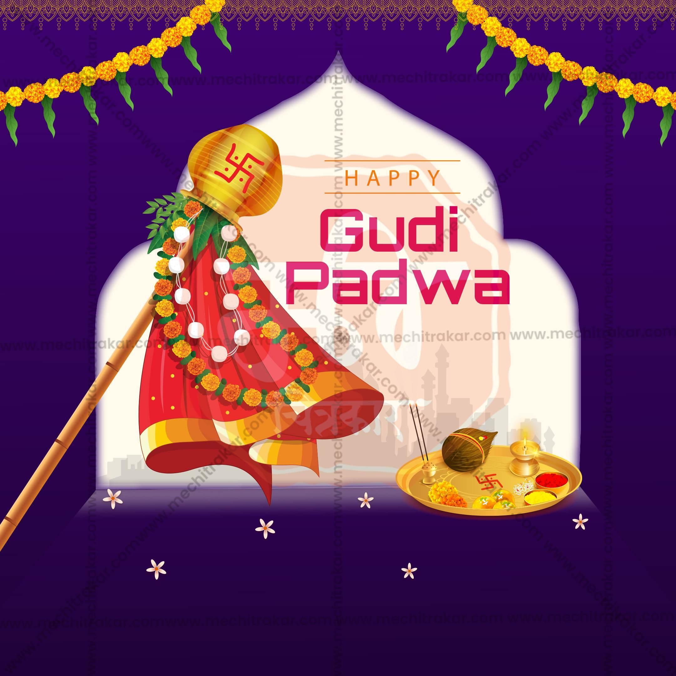 Gudi Padwa Social Media Template | English PSD | Me Chitrakar 0325-8
