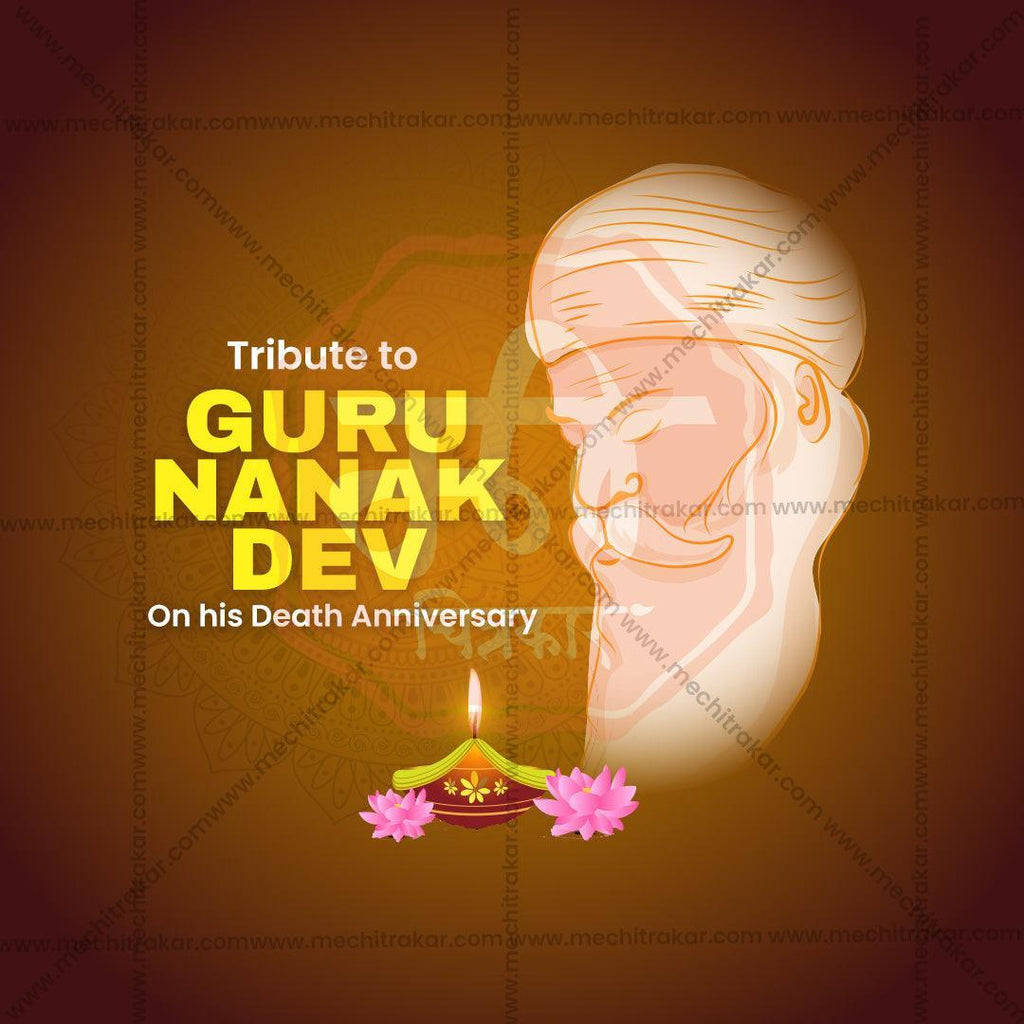 Professional Guru Nanak Punyatithi Template Design for Social Media in Marathi, Hindi, and English - PSD  by Me Chitrakar