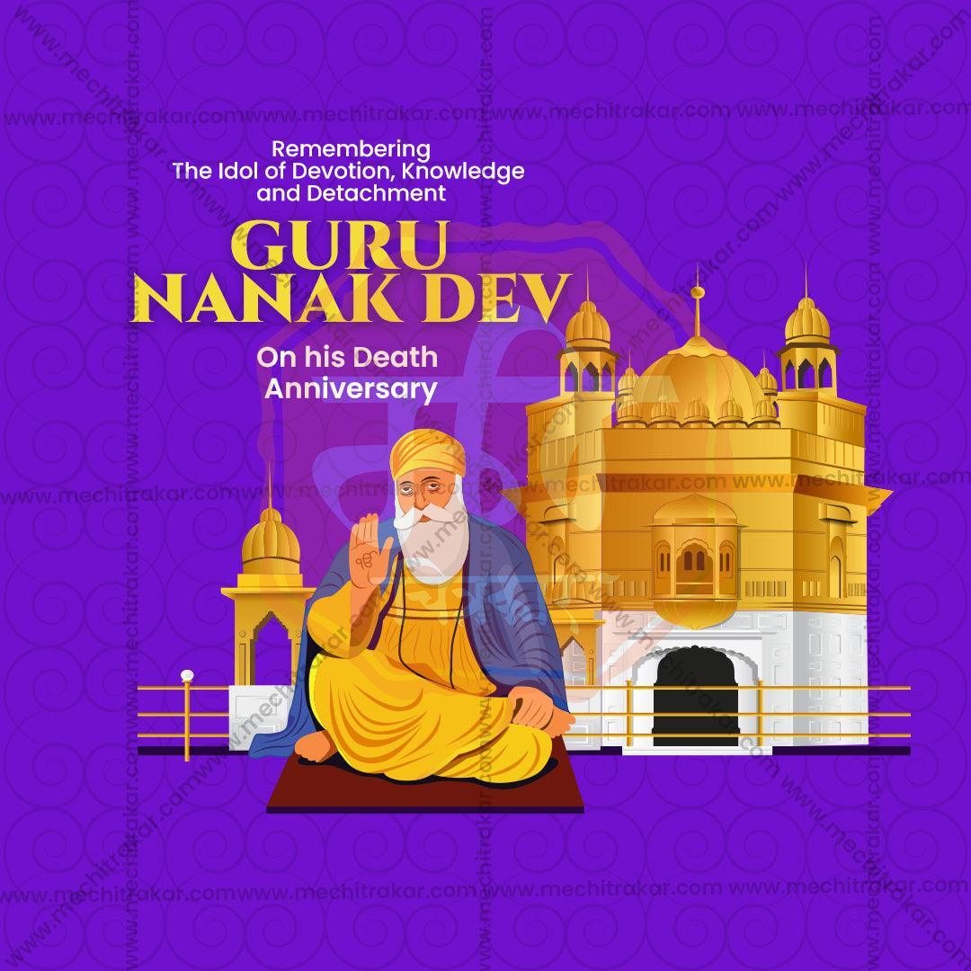 Elegant Guru Nanak Punyatithi Flyer Design in Marathi, Hindi, and English - High-Quality PSD  by Me Chitrakar