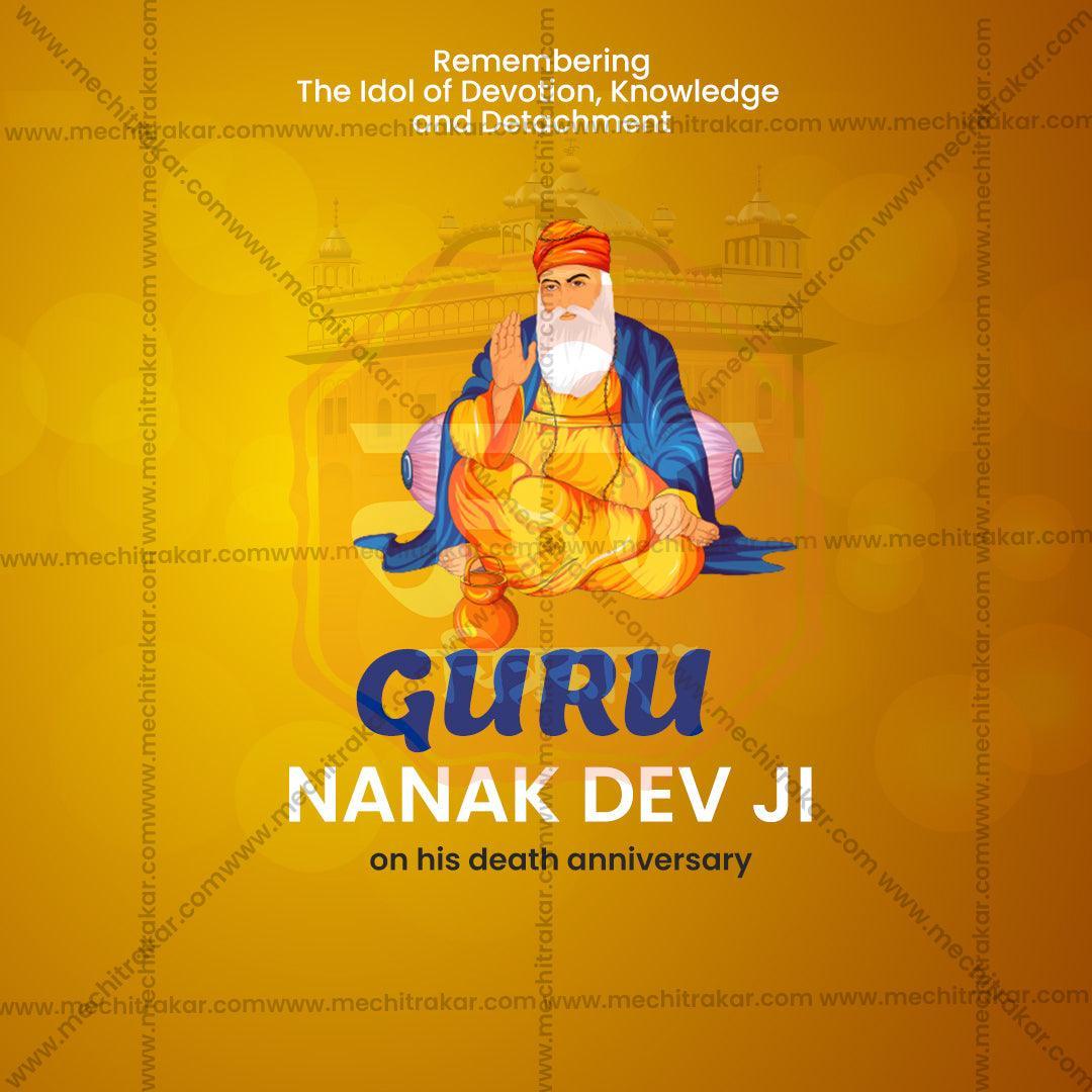 Attractive Guru Nanak Punyatithi Festival Banner in Marathi, Hindi, and English - PSD  by Me Chitrakar