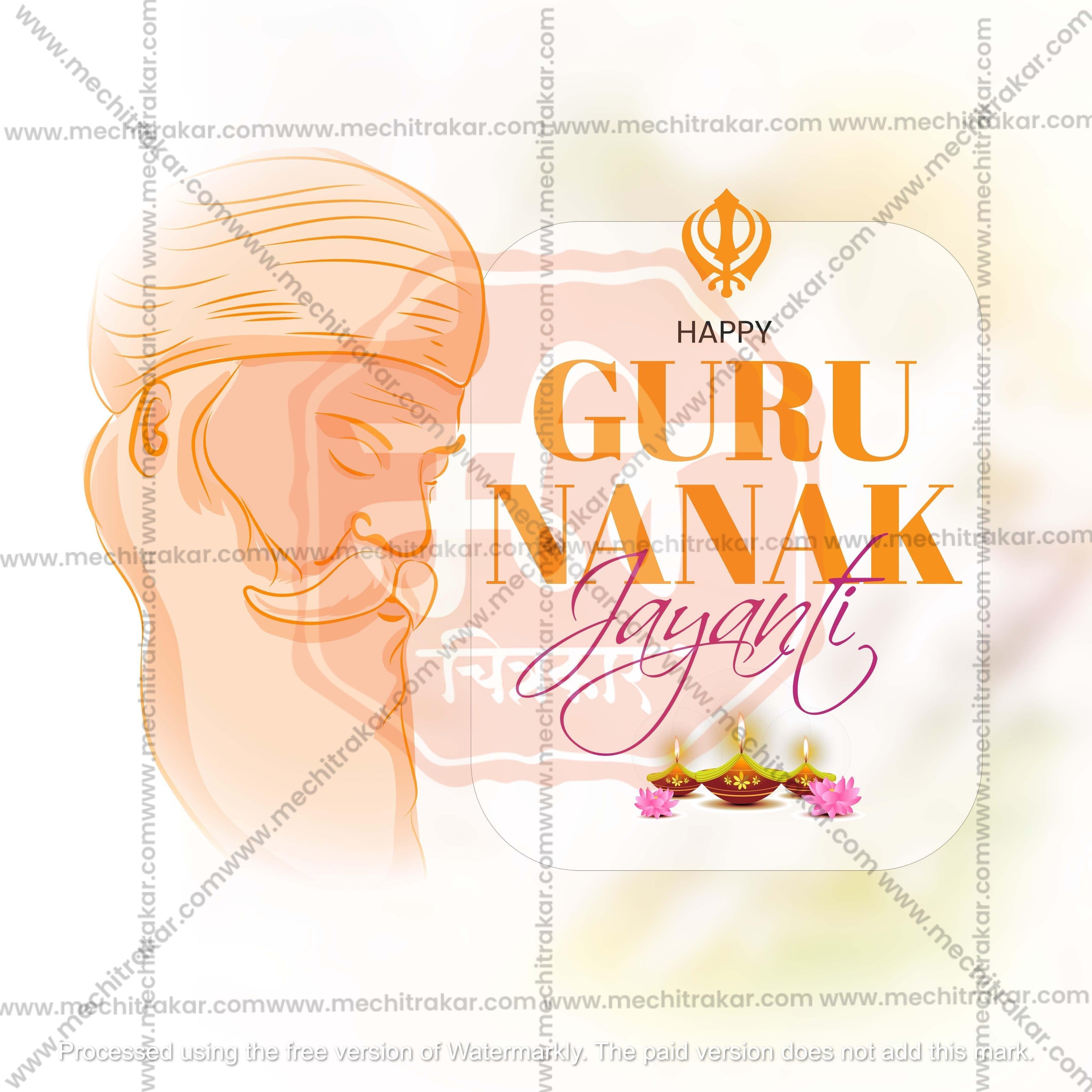 Guru Nanak Jayanti Social Media Template | English PSD | Me Chitrakar 1024-1