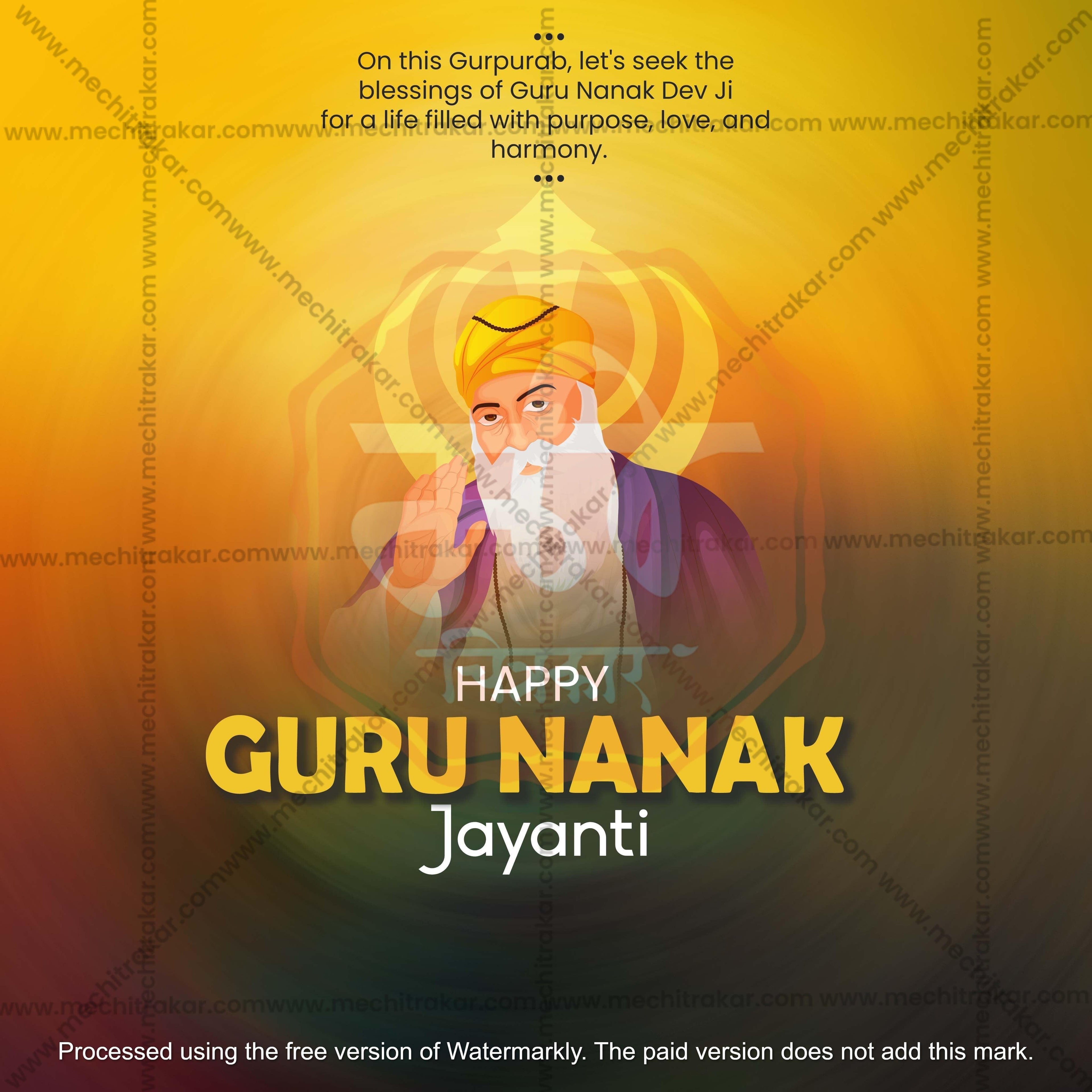 Guru Nanak Jayanti Social Media Template | English PSD | Me Chitrakar 1024-3