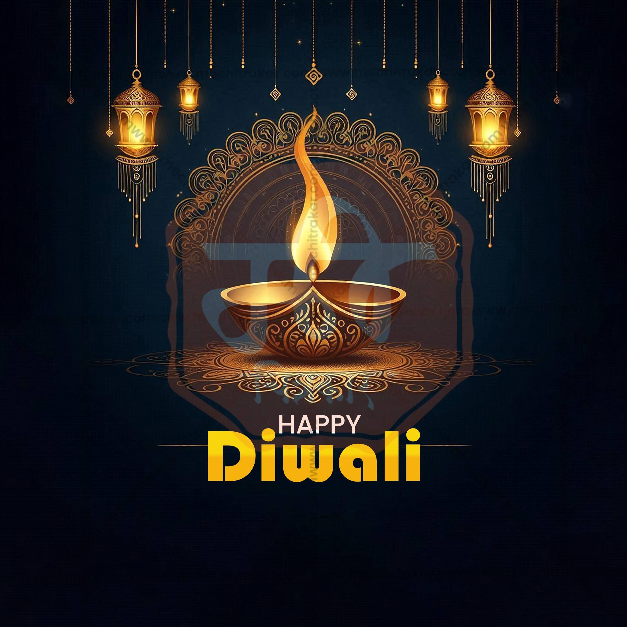 Diwali Social Media Template | English PSD | Me Chitrakar 1024-9