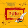 Professional Hindi Day Template Design for Social Media in Marathi, Hindi, and English - PSD  by Me Chitrakar