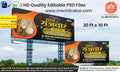 Editable PSD 20x10 ft restaurant flex design showcasing Marathi chicken mutton thali with black and orange theme, ideal for hoarding and food promotion