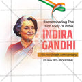 Professional Indira Gandhi Death Anniversary Template Design in Marathi, Hindi, and English - High-Quality Editable PSD by Me Chitrakar