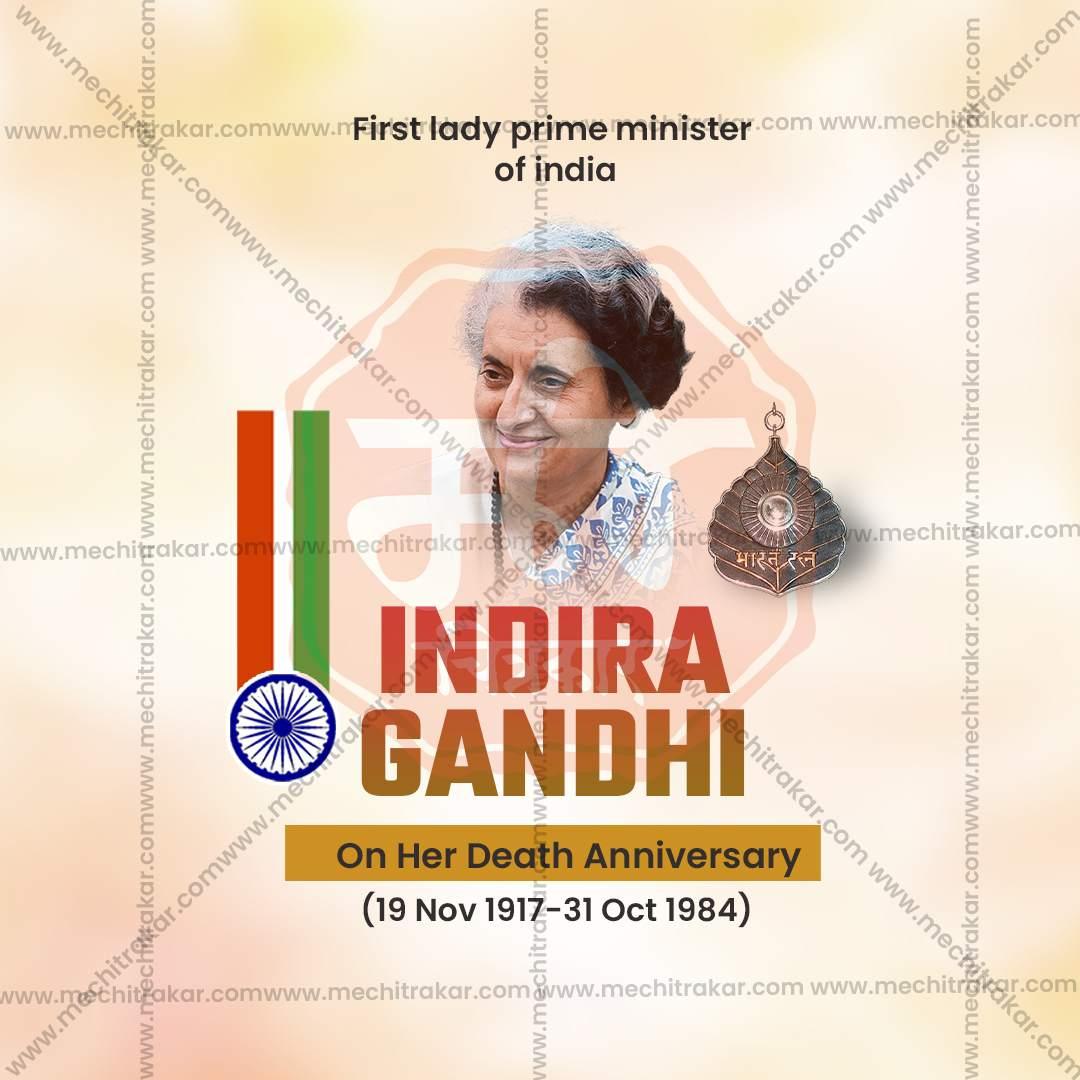 High-Quality Indira Gandhi Death Anniversary Festival Social Media Post in Marathi, Hindi, and English - PSD by Me Chitrakar