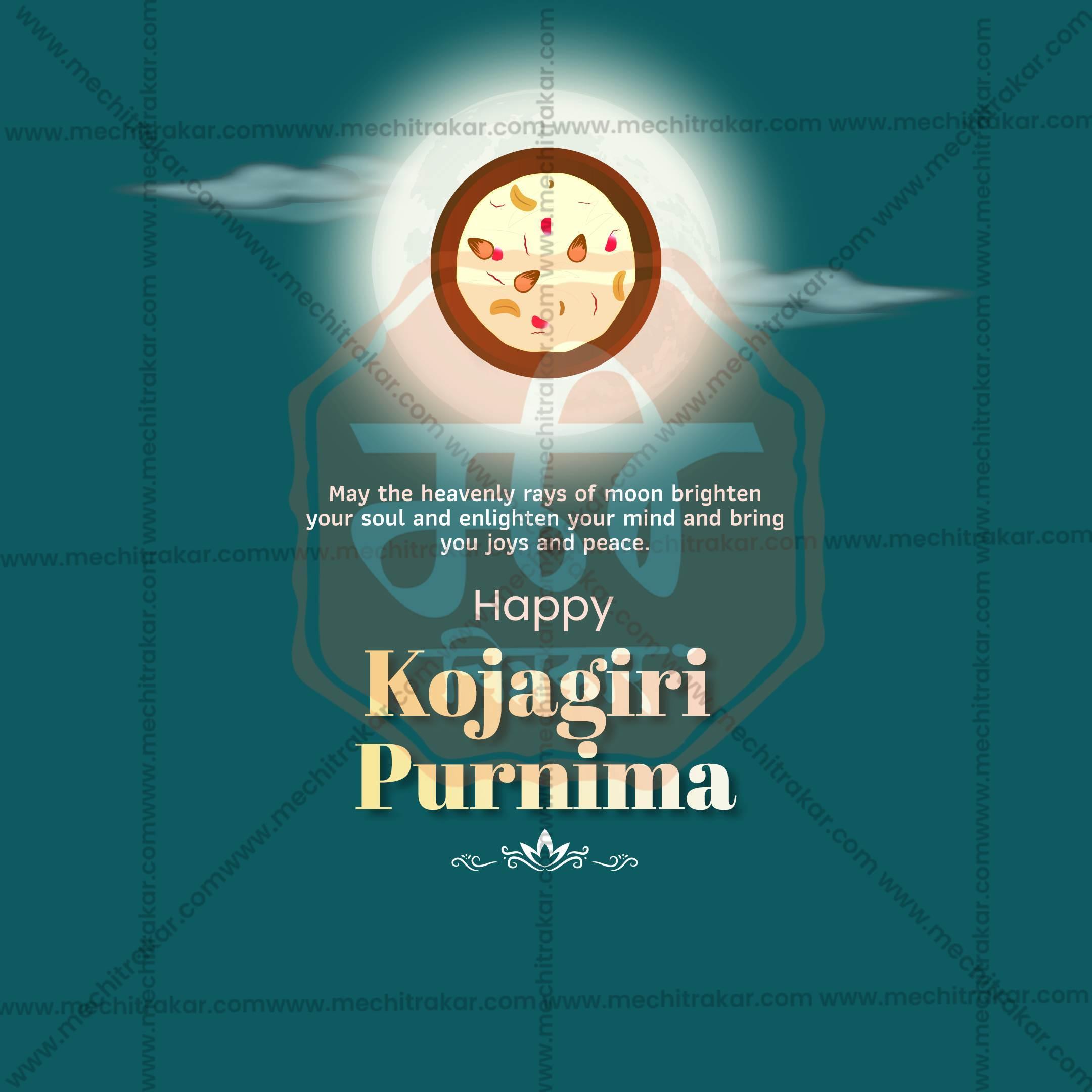 Professional Kojagari Purnima Template Design for Social Media in Marathi, Hindi, and English - PSD by Me Chitrakar