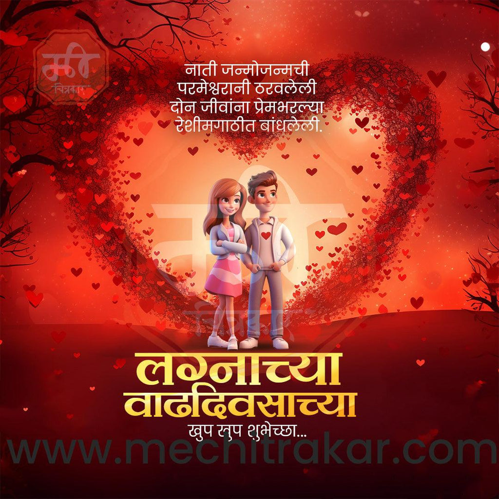 Wedding Anniversary Design Bundle: 50 Unique Marathi Templates (PSD & PSD)