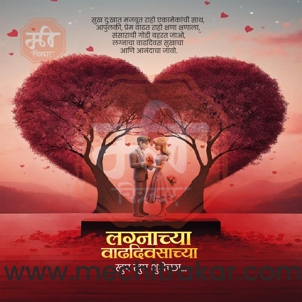Wedding Anniversary Design Bundle: 50 Unique Marathi Templates (PSD & PSD)