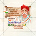 Lokmanya Tilak Punyatithi graphic in PSD format