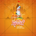Creative Maharshi walmiki jayanti Festival Poster in Marathi, Hindi, and English - Editable PSD by Me Chitrakar