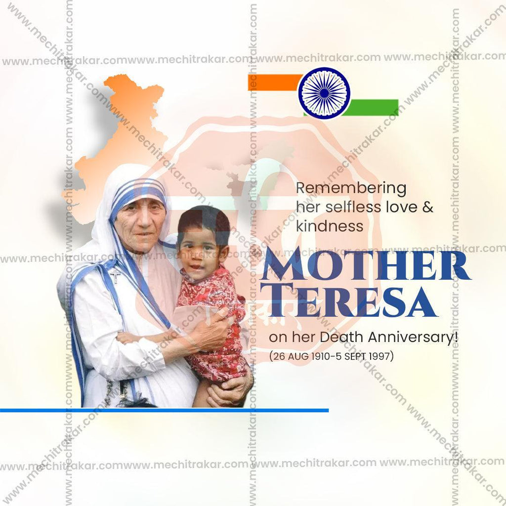 Premium Mother Teresa Punyatithi Festival Invitation in Marathi, Hindi, and English - Editable PSD  by Me Chitrakar