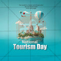 Professional National Tourism Day Template Design in Marathi, Hindi, and English - High-Quality Editable PSD and JPG by Me Chitrakar