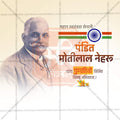 Professional Pandit Motilal Nehru Punyatithi Template Design for Social Media in Marathi, Hindi, and English - PSD and JPG by Me Chitrakar