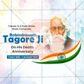 Rabindranath Tagore Punyatithi PSD celebration design