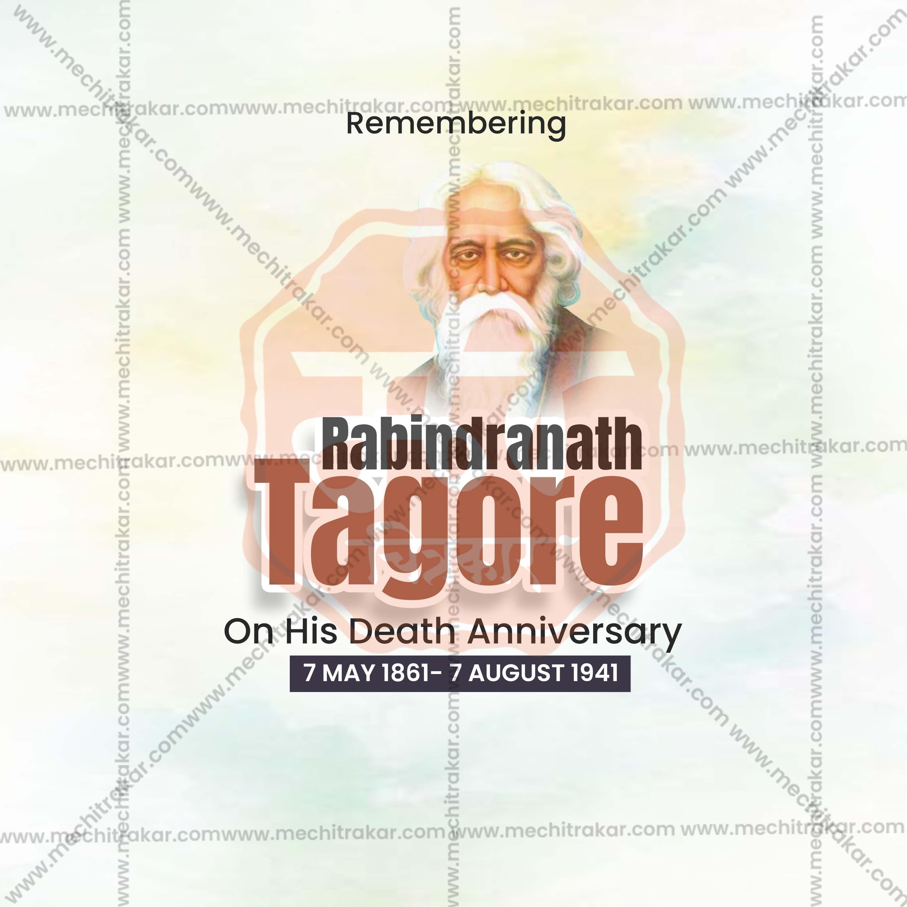 Rabindranath Tagore Punyatithi graphic in PSD format