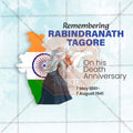 Editable Rabindranath Tagore Punyatithi PSD for social media