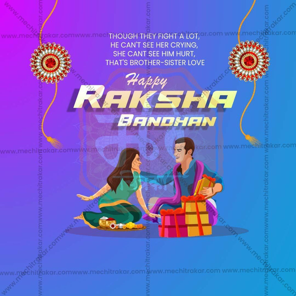 Creative Raksha Bandhan Festival Poster in Marathi, Hindi, and English - Editable PSD  by Me Chitrakar