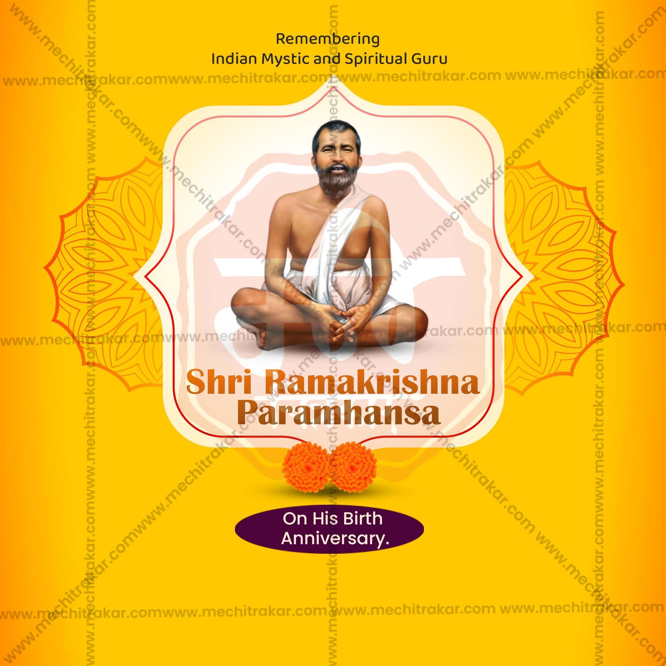 Shri Ramakrishna Paramhansa Jayanti Social Media Template | English PSD | Me Chitrakar 0225-1
