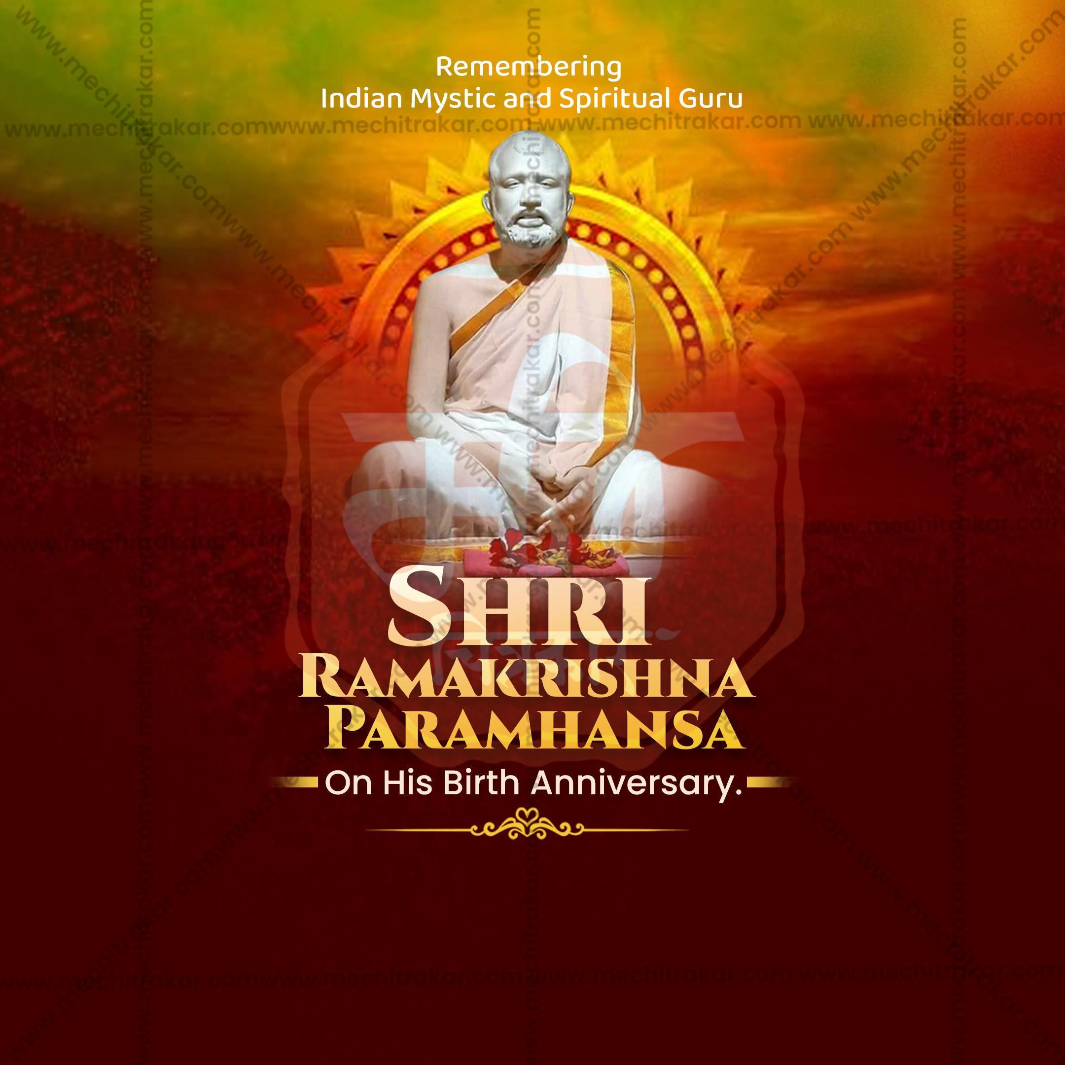 Shri Ramakrishna Paramhansa Jayanti Social Media Template | English PSD | Me Chitrakar 0225-2