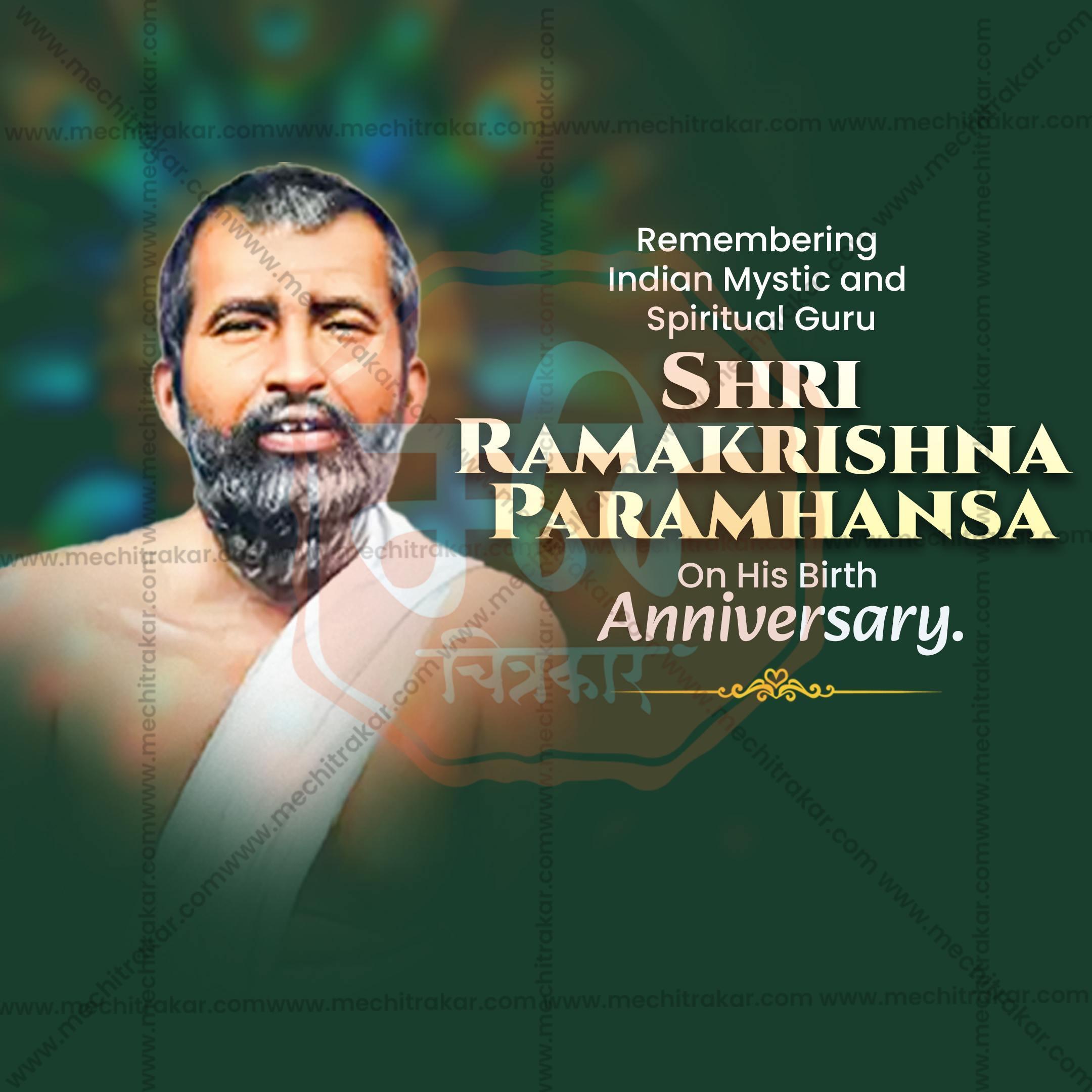 Shri Ramakrishna Paramhansa Jayanti Social Media Template | English PSD | Me Chitrakar 0225-3